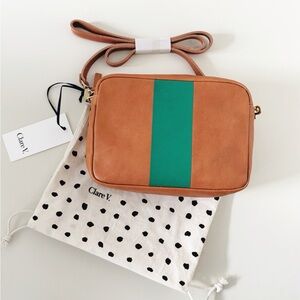Clare V Midi Sac Tan w/ Green Stripe SOLD OUT